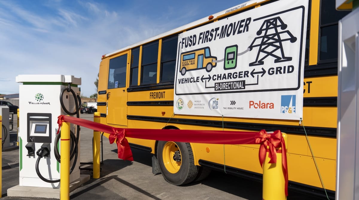 Electric School Buses Power Homes During Summer Heat