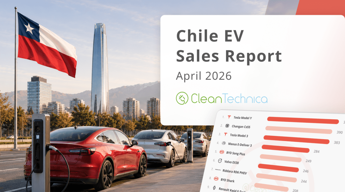 Electric vehicle charging at station in Chile with Andes mountains in background