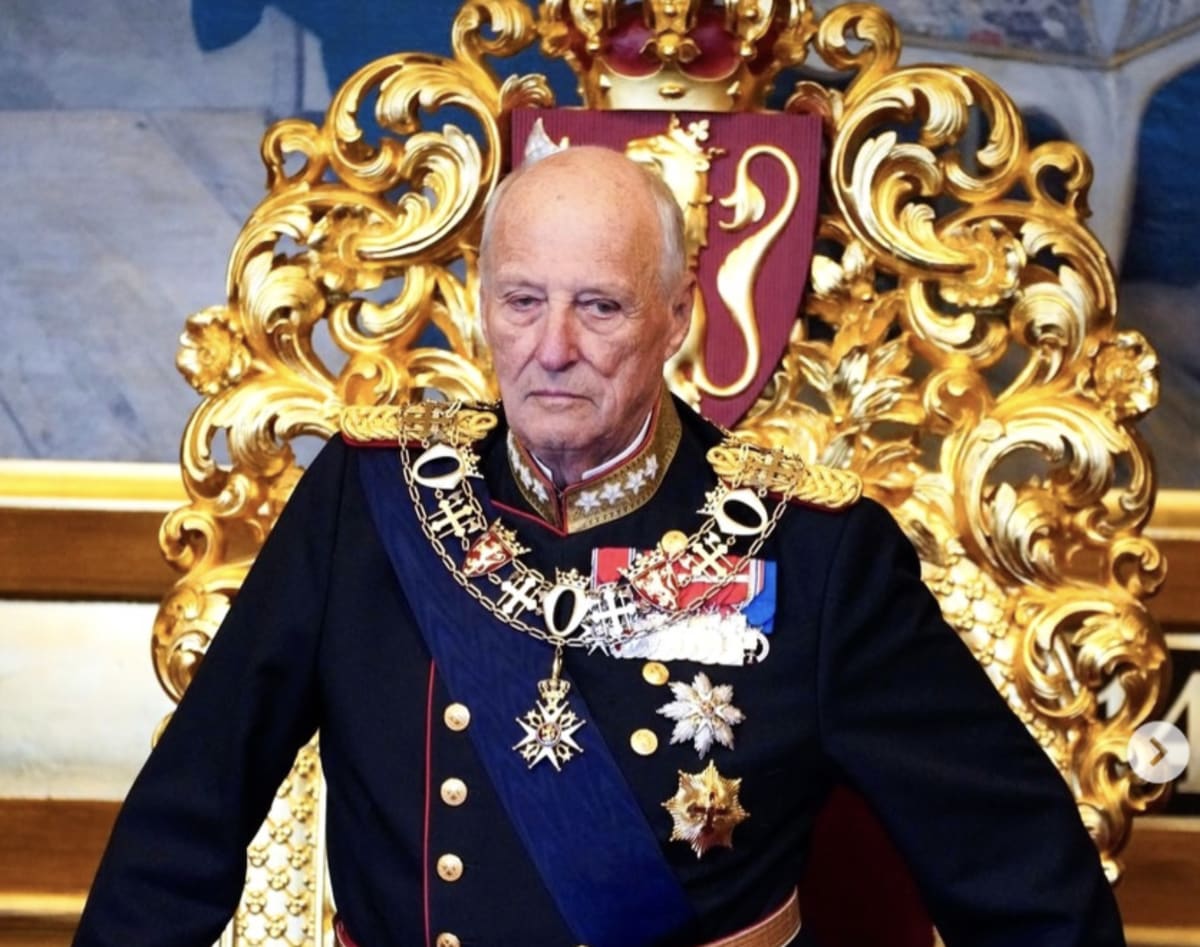 King Harald V of Norway at a public ceremony during his reign
