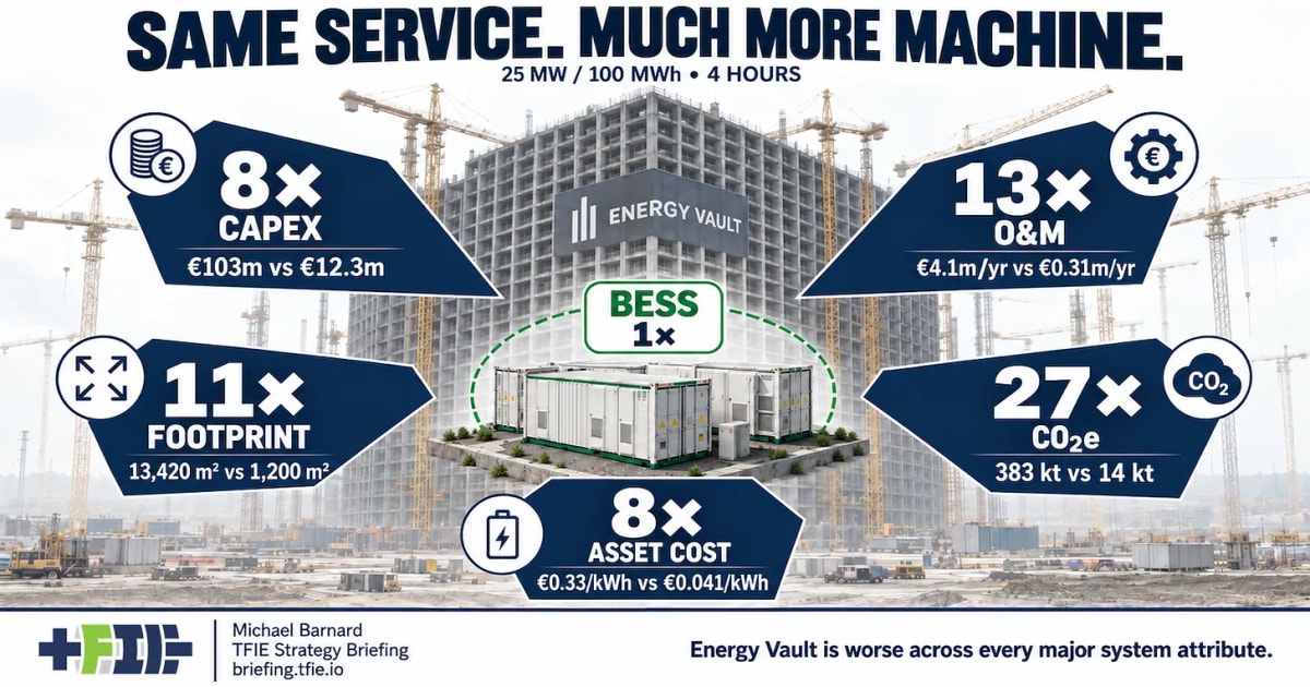 Massive concrete tower with automated lifting systems storing renewable energy in China