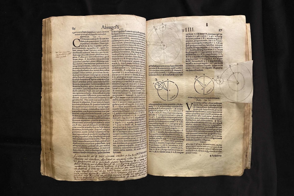 Rare 1551 Latin edition of The Almagest with Galileo Galilei's handwritten marginal notes