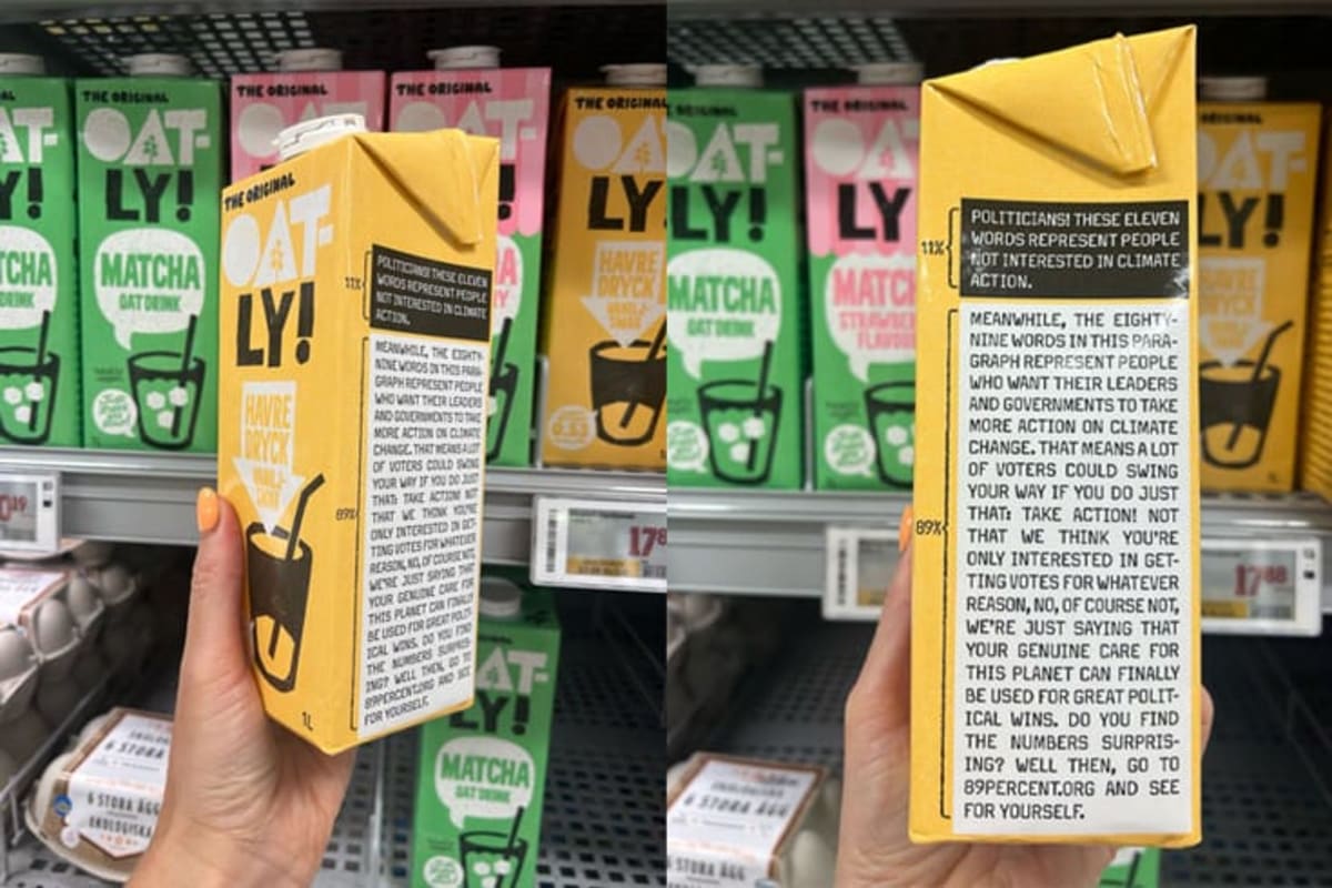 Oatly Prints Climate Message on 593M Cartons Worldwide