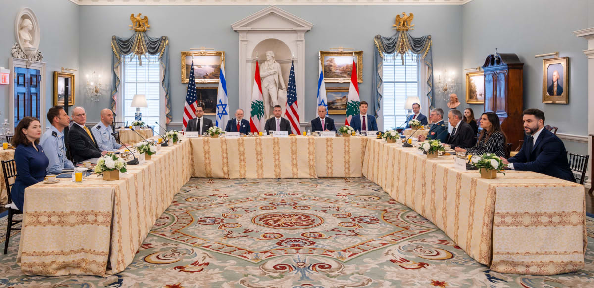 US State Department building where productive Israel-Lebanon peace negotiations took place