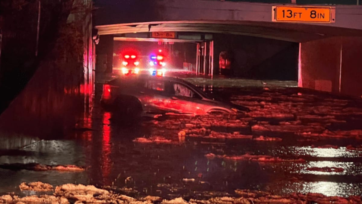 Rescue Crews Save Driver from Flooded Car in New Mexico