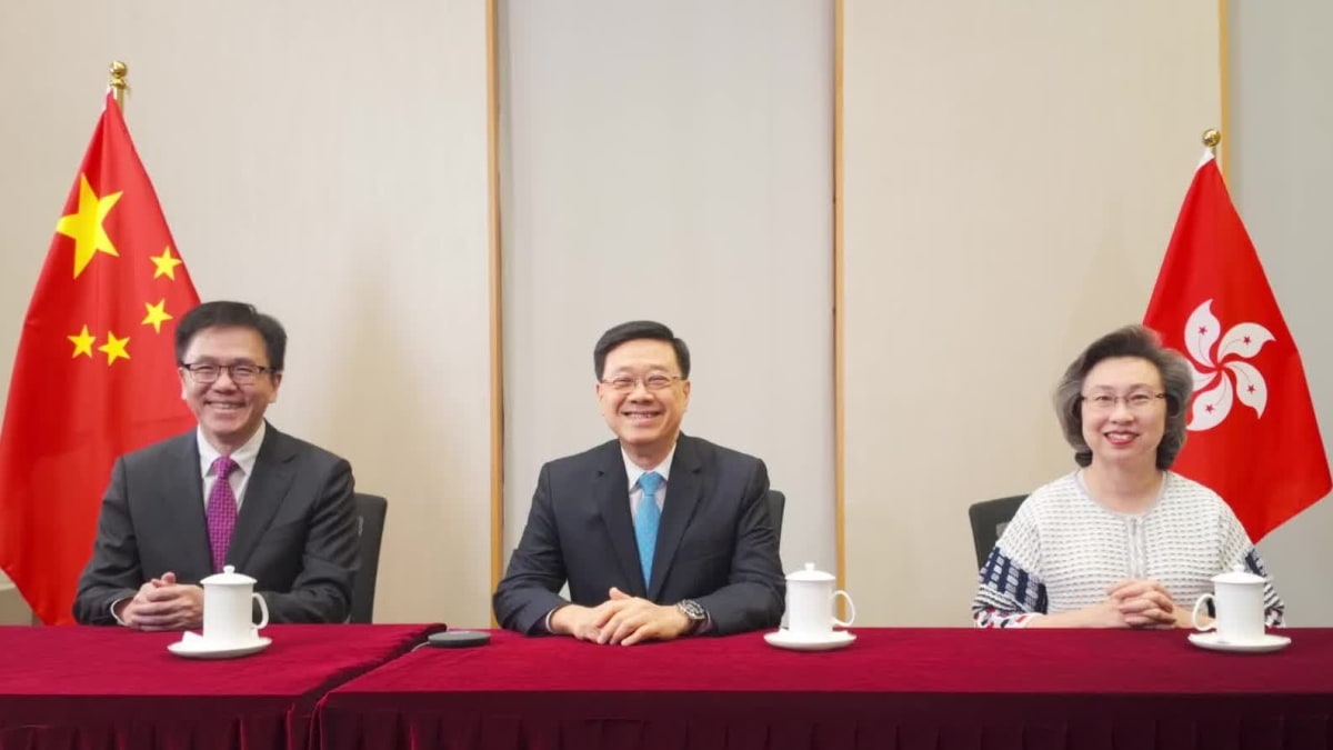 ** Hong Kong astronaut Lai Ka-ying in video call with Chief Executive John Lee before space launch