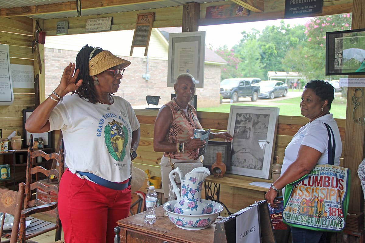 Museum displays showing historical documents and family artifacts from the Wicks family heritage