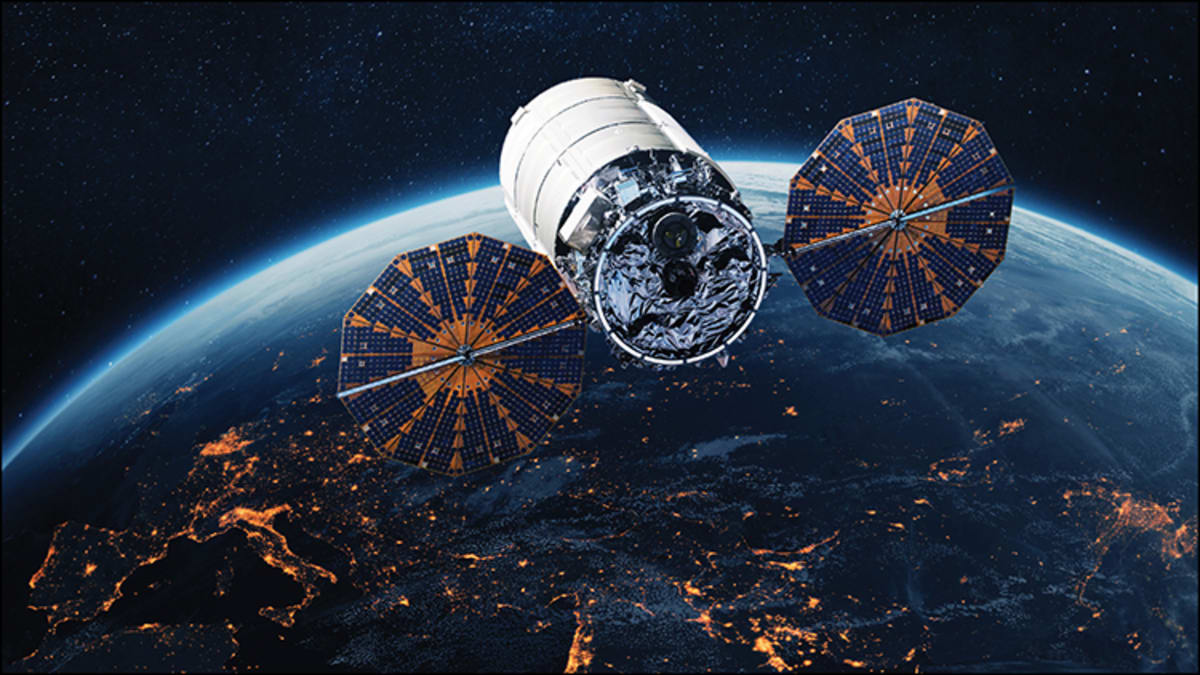 Satellite view of Earth showing invisible methane detection technology monitoring oil and gas facilities