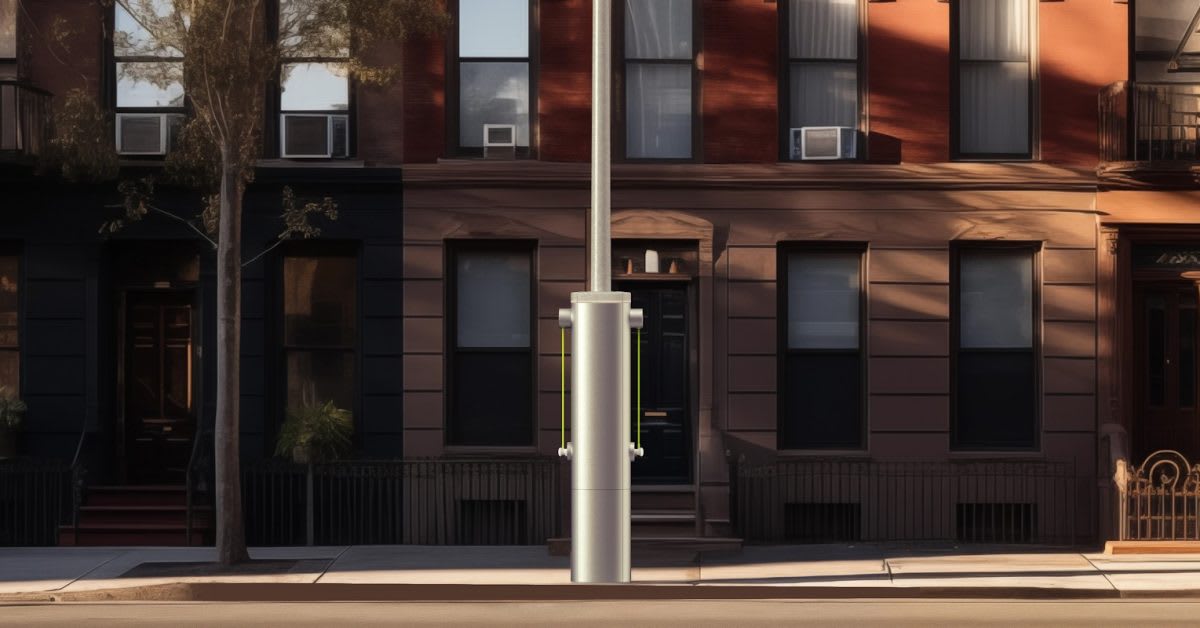 Electric vehicle charging station installed on San Francisco city street curbside