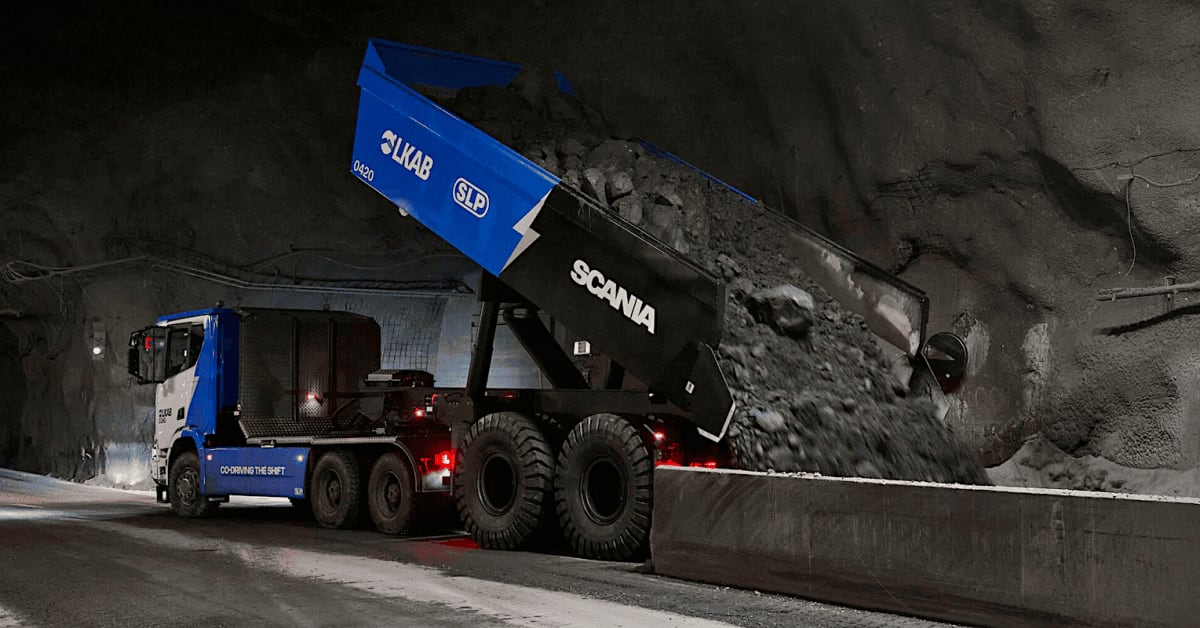 130-Ton Electric Trucks Power Swedish Mine 4,000 Feet Down
