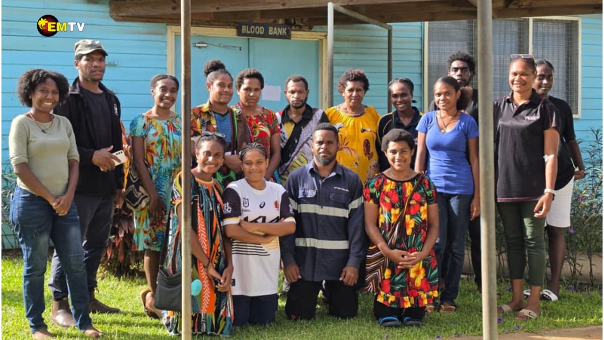 Young medical students and volunteers at Modilon Hospital blood donation drive in Madang, Papua New Guinea