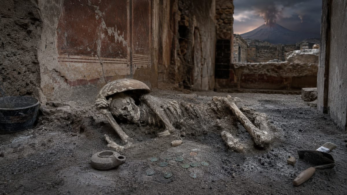 Pompeii Man Fled Vesuvius With Bowl, Lamp, and Hope