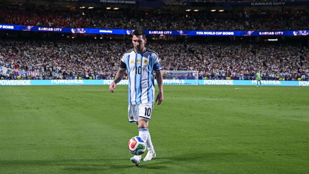 ** Lionel Messi celebrates Argentina's World Cup semifinal victory over Switzerland in Kansas City stadium
