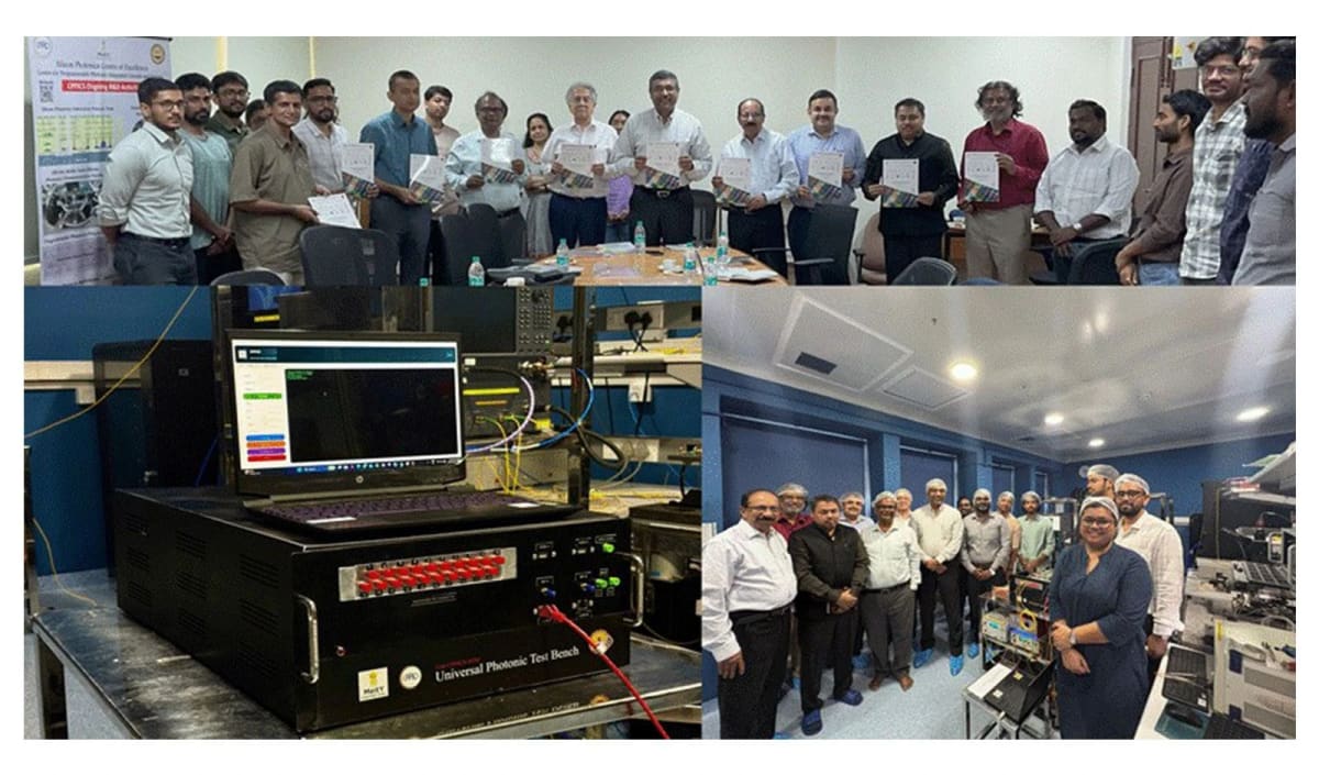 Researchers working with advanced Silicon Photonics chip technology at IIT Madras laboratory in Chennai