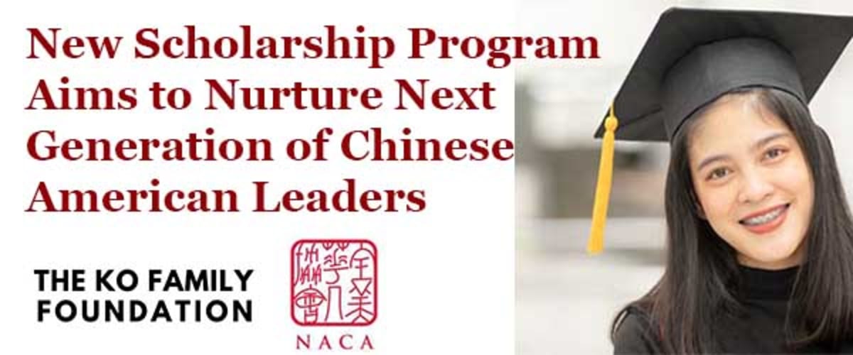 Diverse group of Chinese American students celebrating with scholarship award certificates and graduation caps