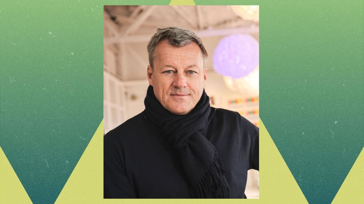 Jesper Brodin accepting TIME Earth Award on stage in London for leading IKEA's sustainable transformation