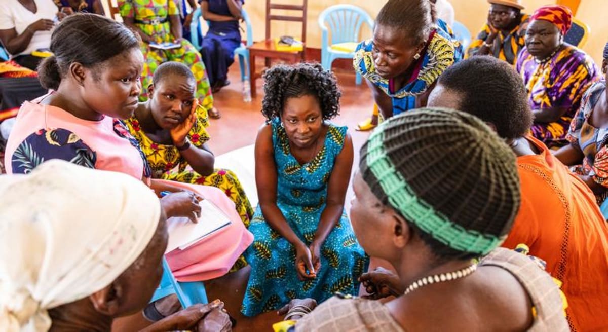** UN peacekeeping workshop with women and youth participants in South Sudan discussing peace and security