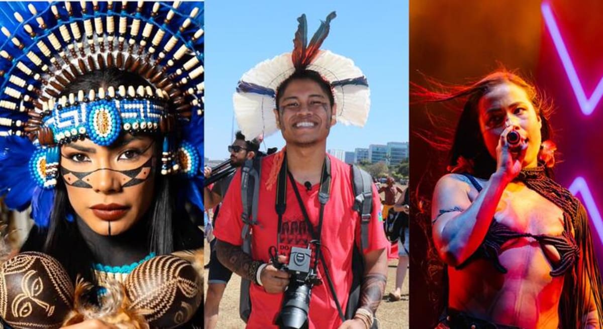 Young Indigenous Brazilian performers and artists using traditional and modern media for activism