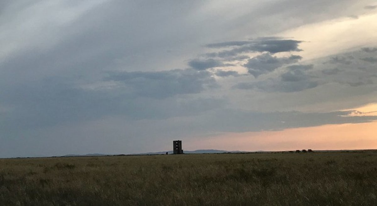 View of the former Semipalatinsk nuclear test site in Kazakhstan, now peaceful landscape