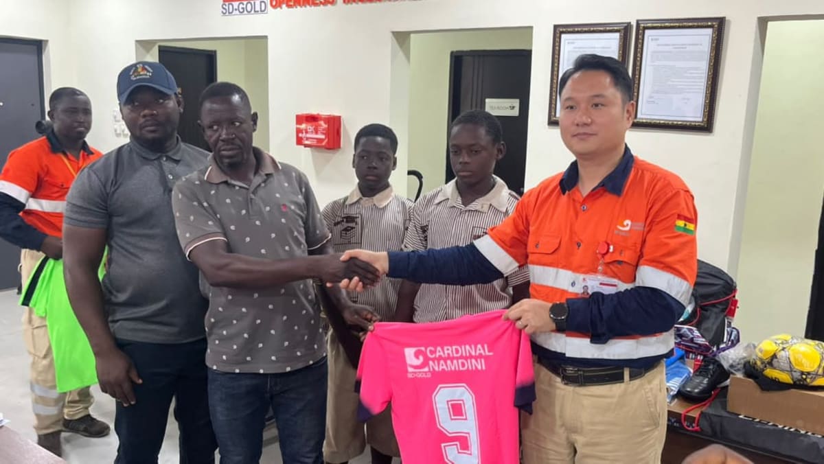 Mining Company Gifts Football Gear to 6 Ghana Schools