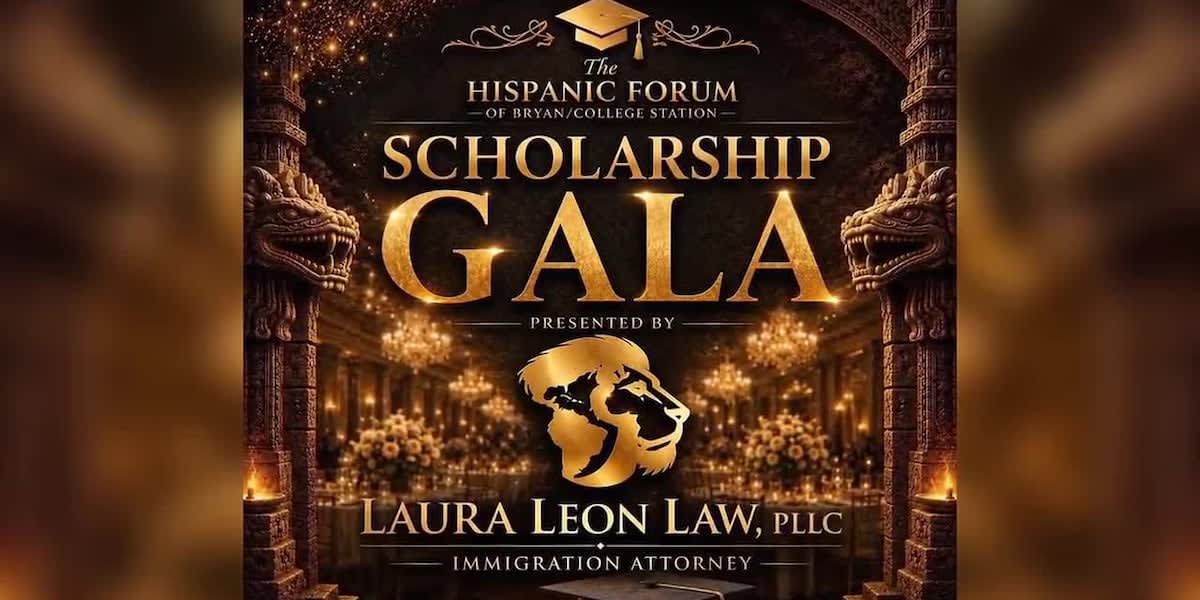 Students celebrating at Hispanic Forum scholarship gala ceremony in Bryan, Texas