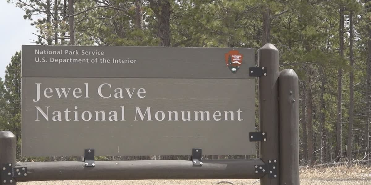 Volunteers working on concrete trail repairs at Jewel Cave National Monument in South Dakota