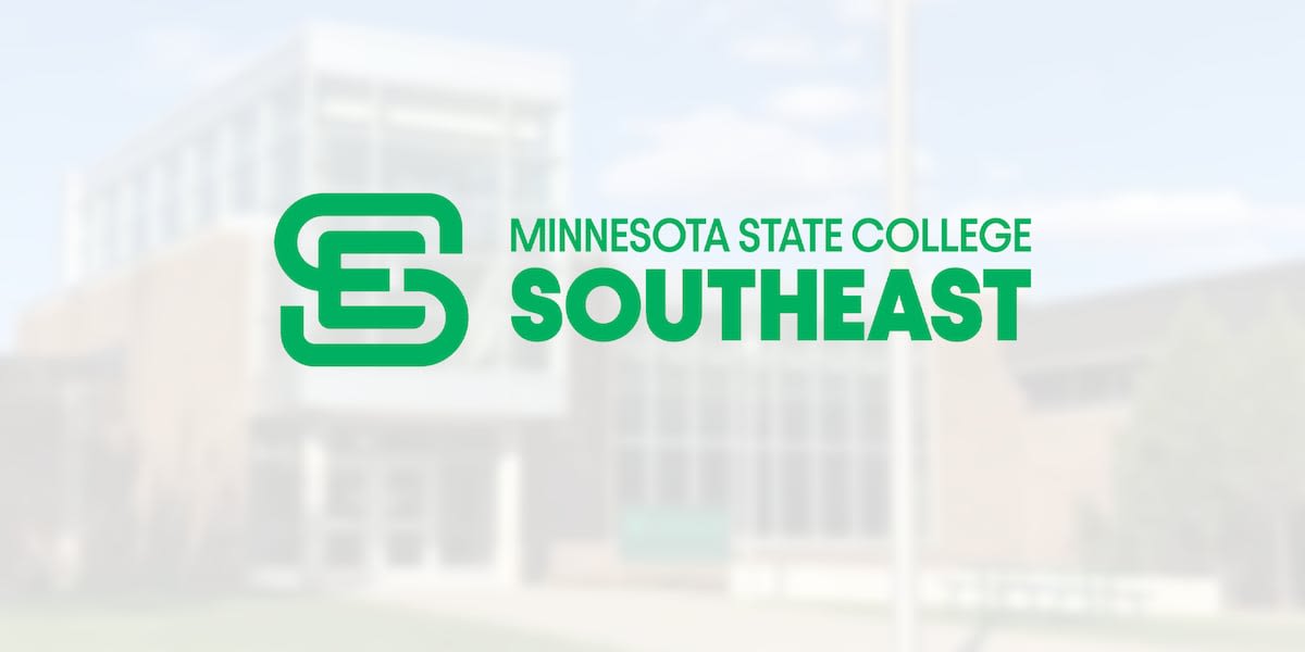 College students celebrating scholarship awards in Minnesota State College Southeast campus building