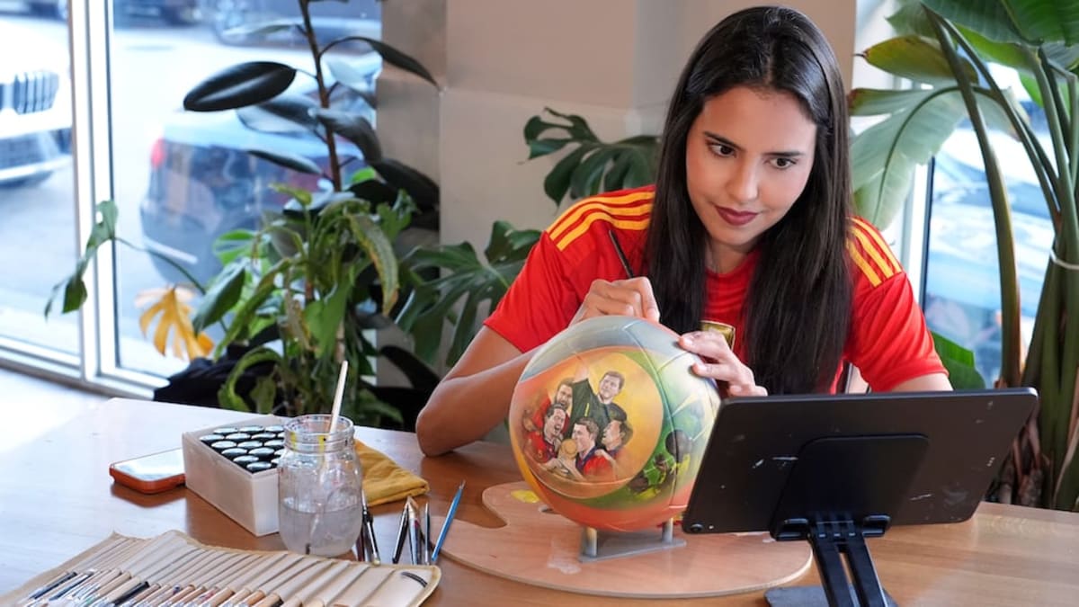 Paraguay Artist Paints Soccer Balls for Miami World Cup Trail - Image 3