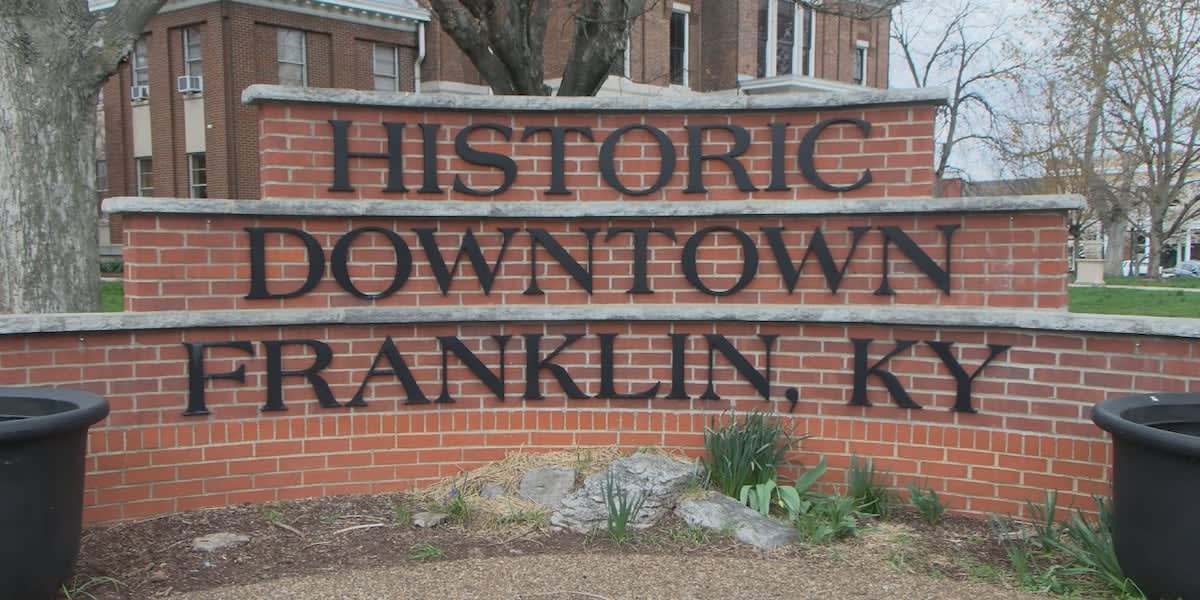 Aerial view of Franklin, Kentucky showing industrial development along Interstate 65 corridor