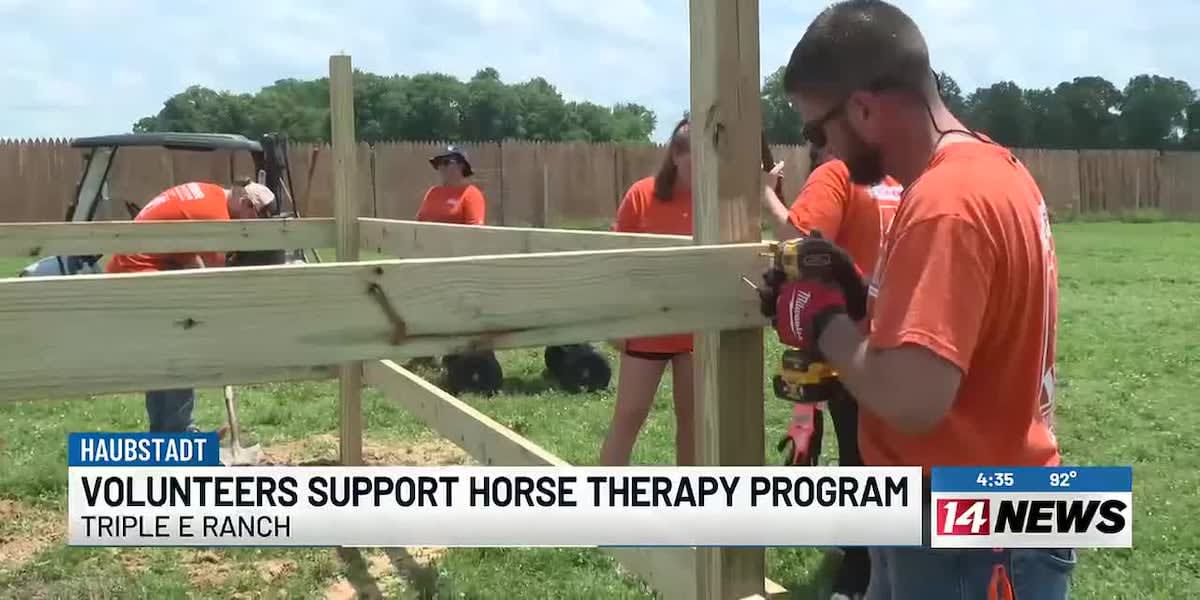 Home Depot Volunteers Upgrade Indiana Ranch for Veteran Therapy