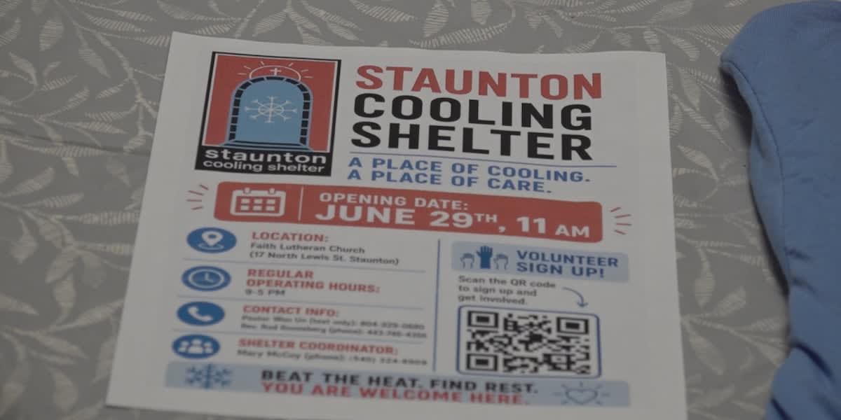 Faith Lutheran Church building in Staunton Virginia preparing to welcome cooling shelter guests