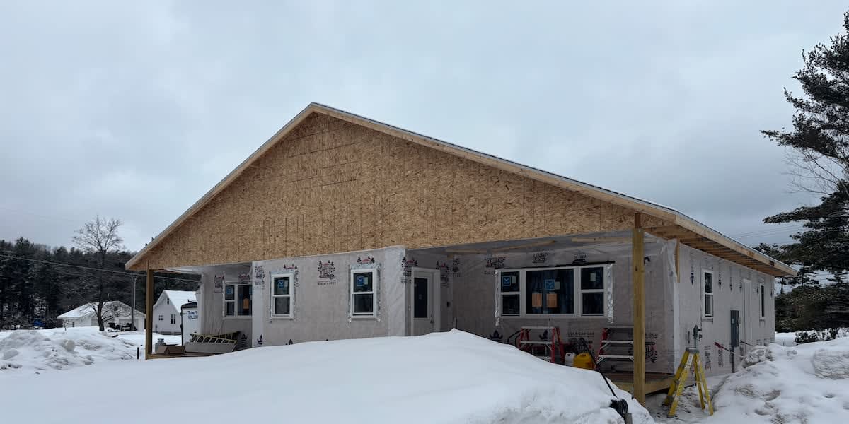 Volunteers working together on community service project in Michigan's Upper Peninsula