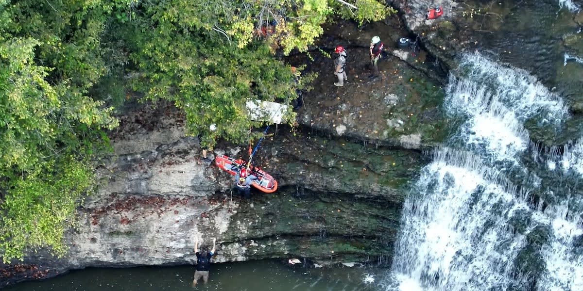 Tennessee Volunteers Rappel Down Waterfall to Save Hiker