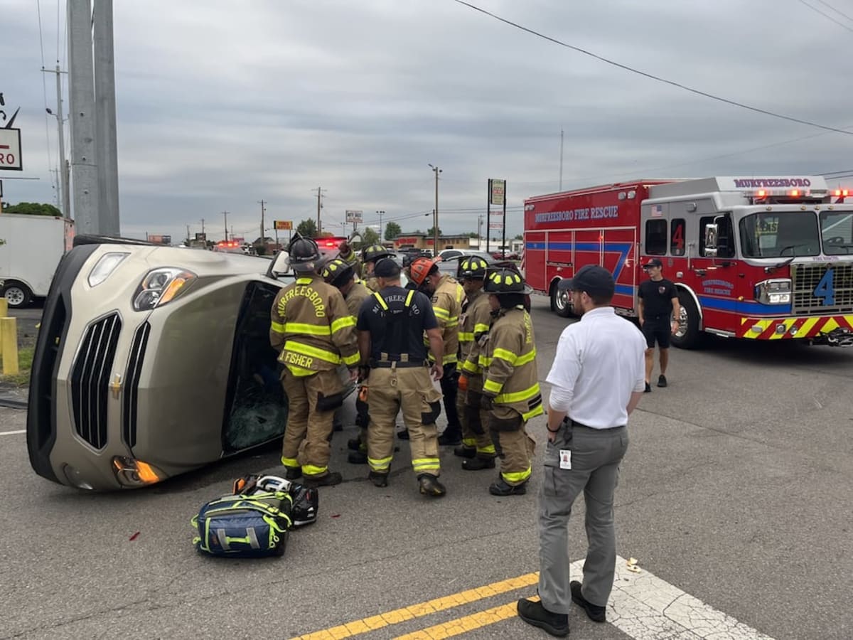 Murfreesboro Firefighters Save Trapped Driver in Rollover - Image 2