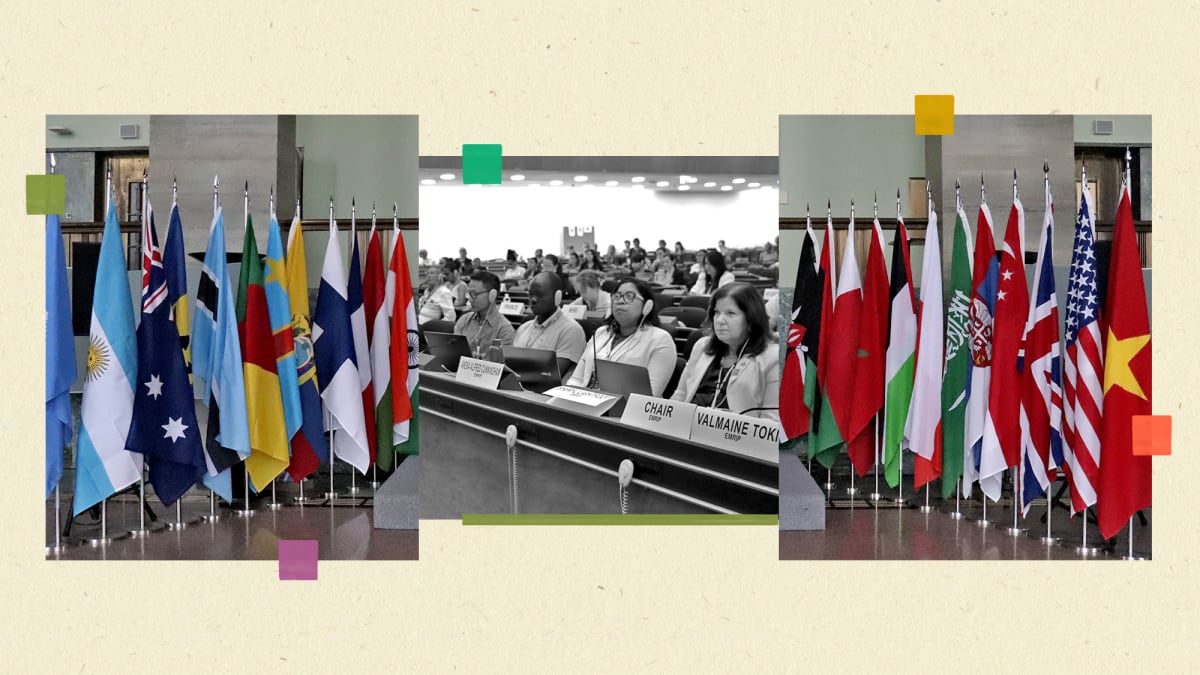 Indigenous leaders presenting recommendations at United Nations Expert Mechanism meeting on rights protection
