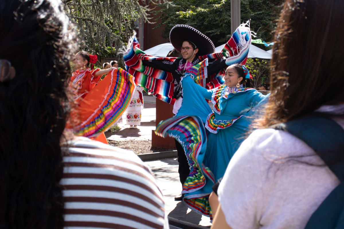 Dancers perform at Meet La Familia kickoff event for Latin Heritage Celebration at GW