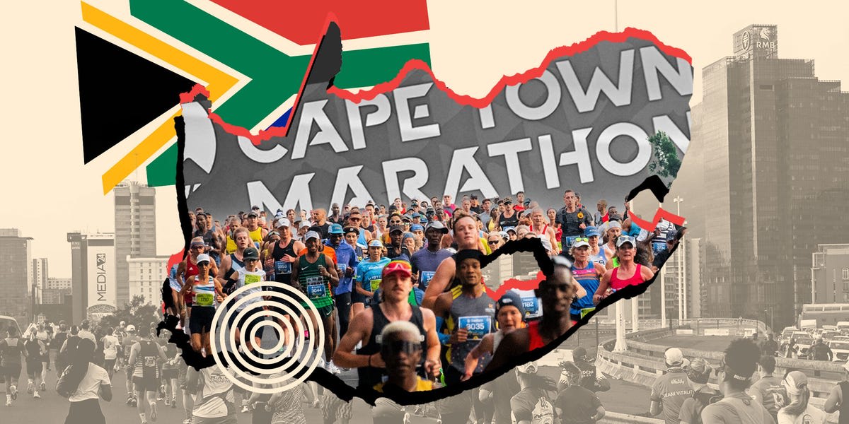 Cape Town Marathon runners with Table Mountain backdrop celebrating historic World Marathon Major designation