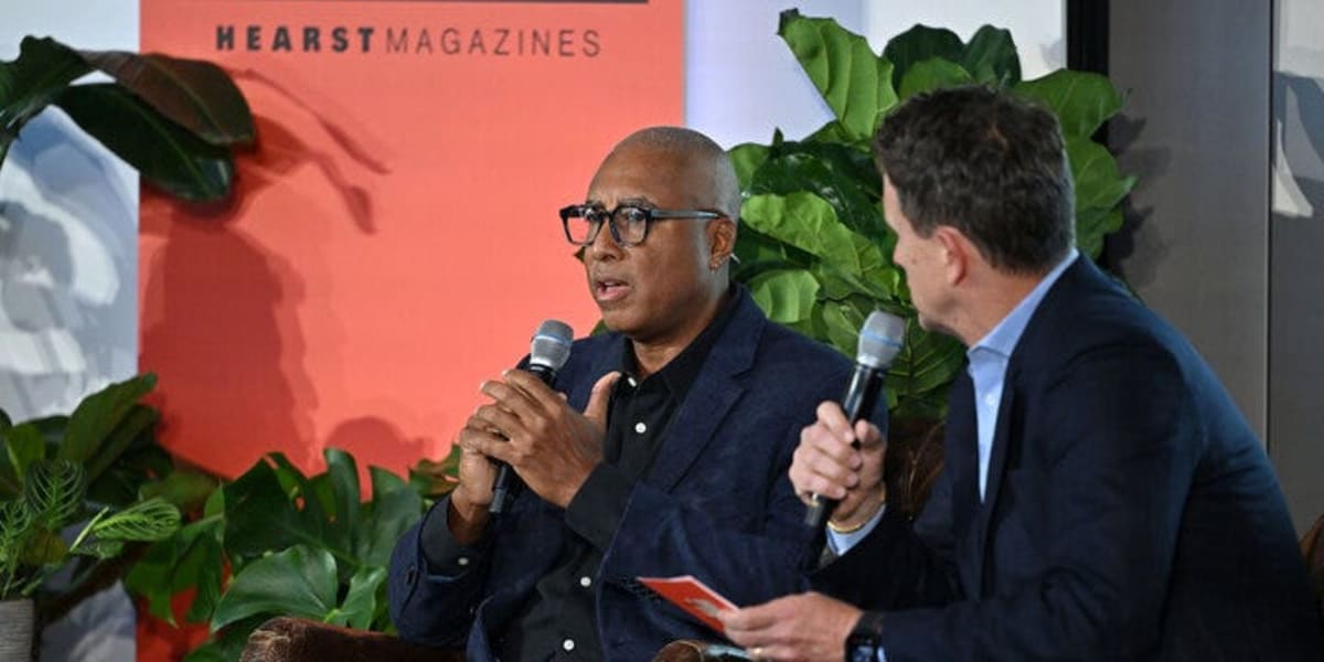 Bernie Williams speaking at health panel about lung disease awareness and caregiving experience