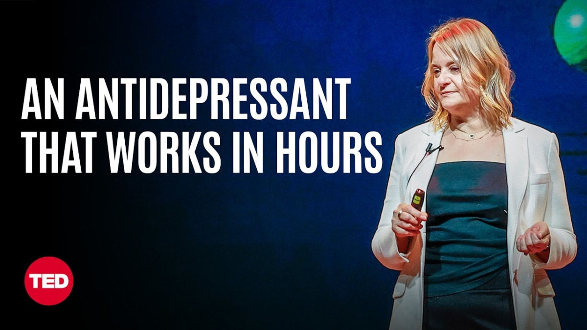 ** Neuroscientist Lisa Monteggia speaking at TEDxNashvilleWomen about depression research and fast-acting treatments