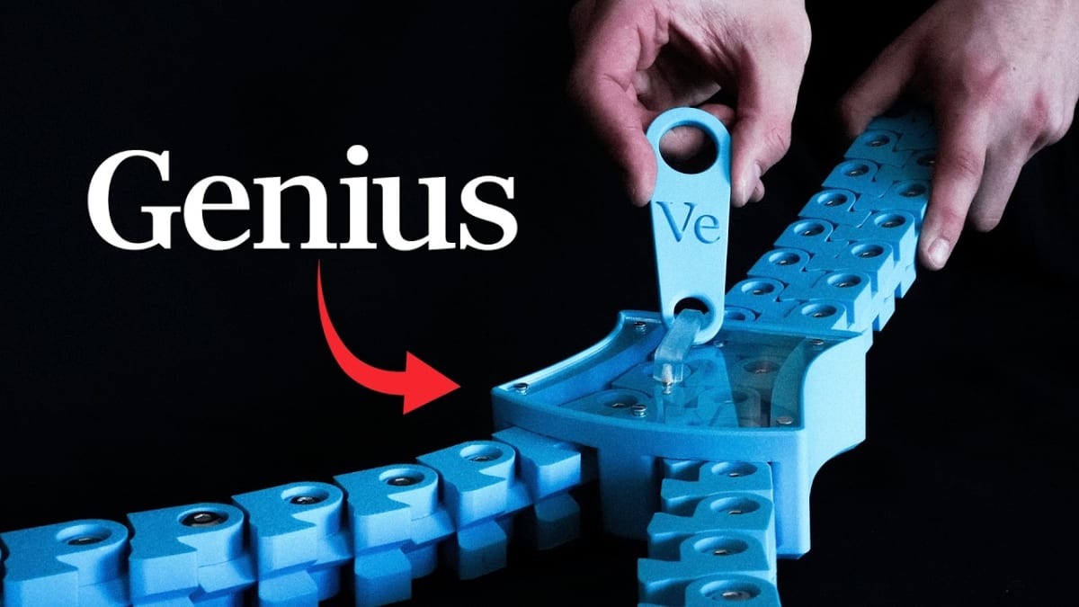 Large-scale demonstration zipper showing interlocking mechanism with slider pulling teeth together at precise angle