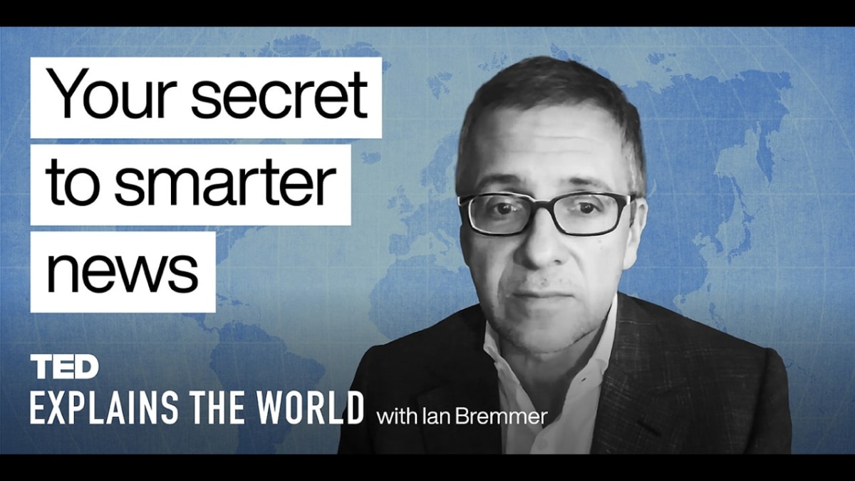 ** Ian Bremmer speaking at TED conference about navigating news and information overload