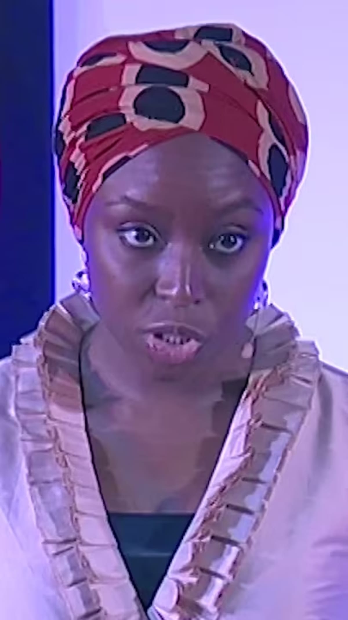 Author Chimamanda Ngozi Adichie speaking on TED stage about cultural stories and perspective