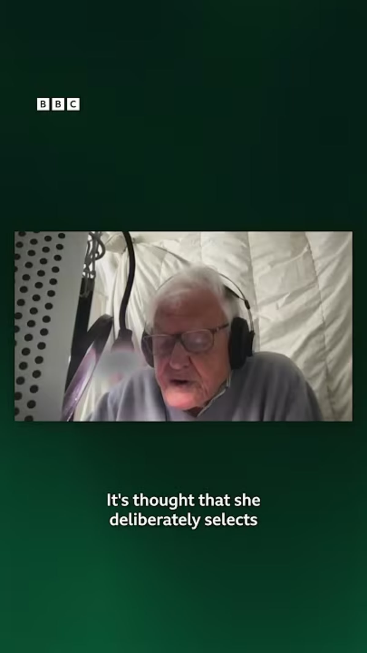 ** Sir David Attenborough working in recording studio on Blue Planet III narration