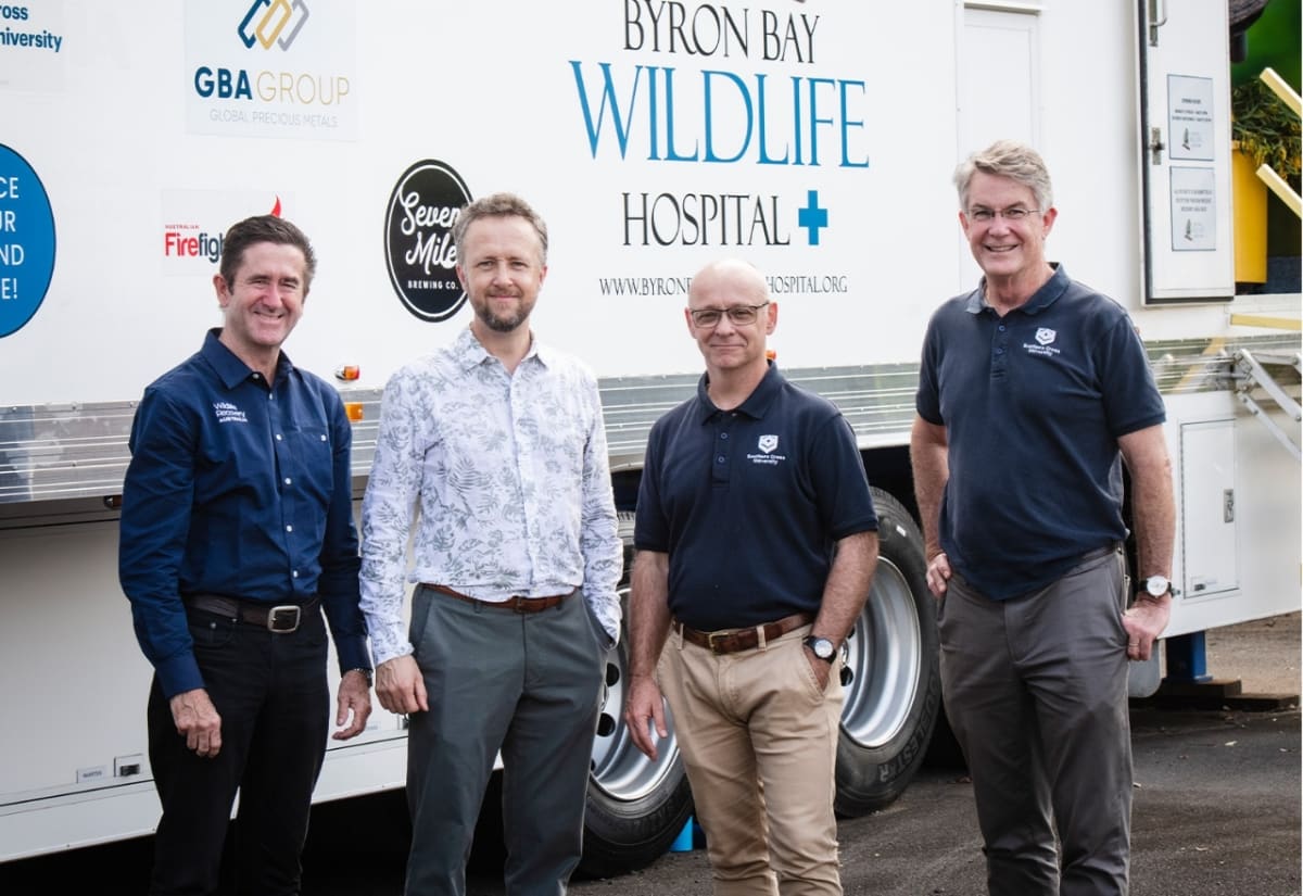 Veterinary student examining native Australian wildlife at specialized training facility