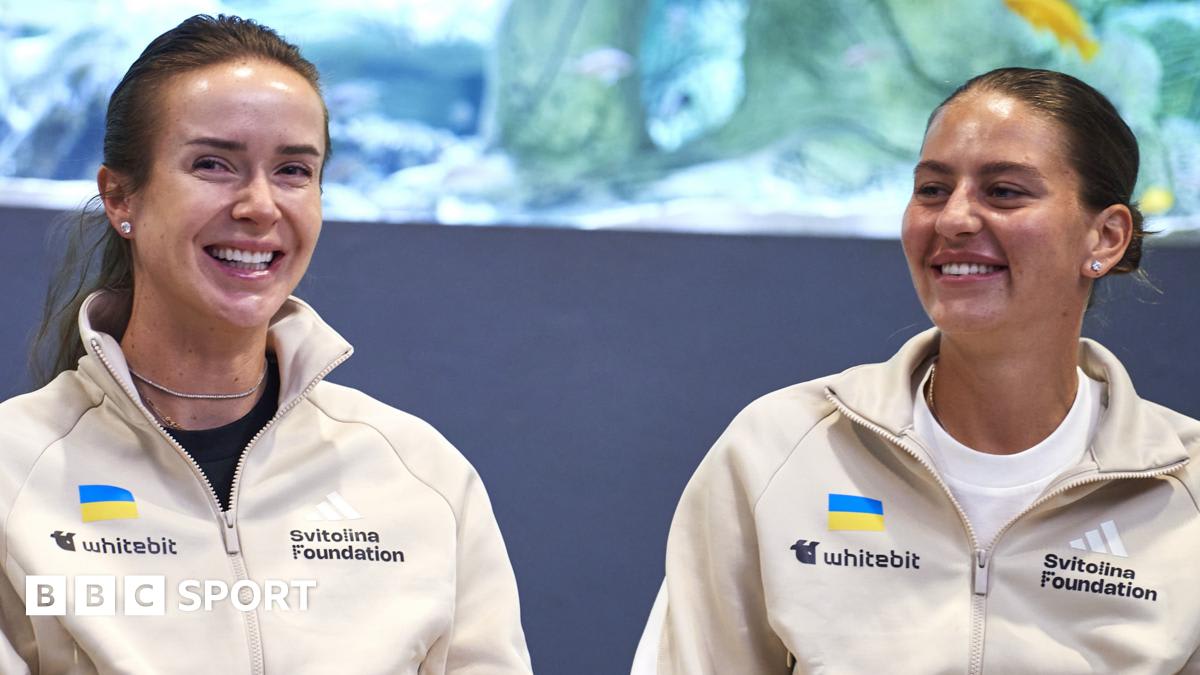 Ukrainian tennis players Elina Svitolina and Marta Kostyuk standing together at French Open