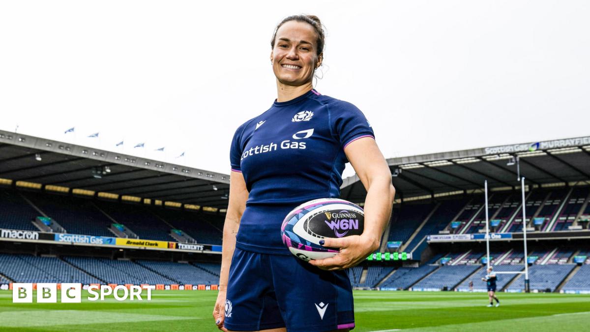 Rachel Malcolm in Scotland rugby uniform preparing to lead team onto Murrayfield pitch