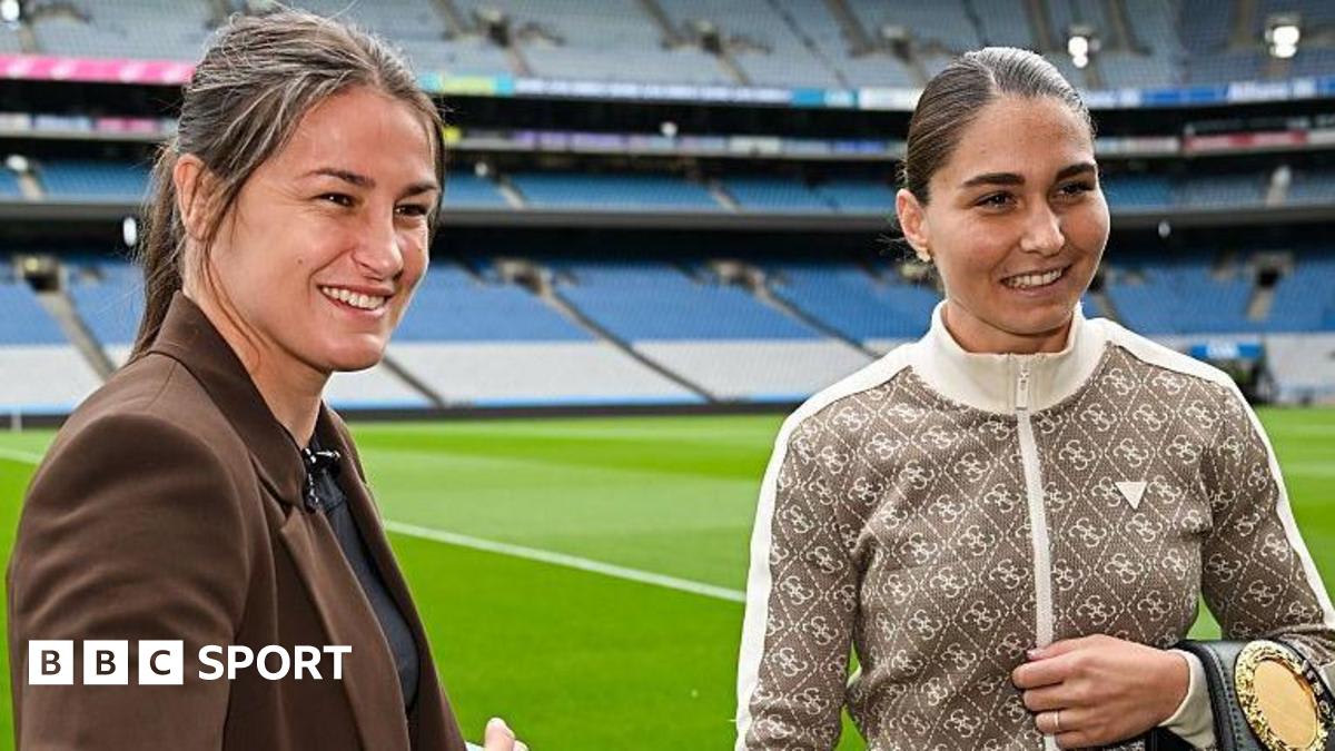 Katie Taylor standing in empty Croke Park stadium ahead of her September retirement fight