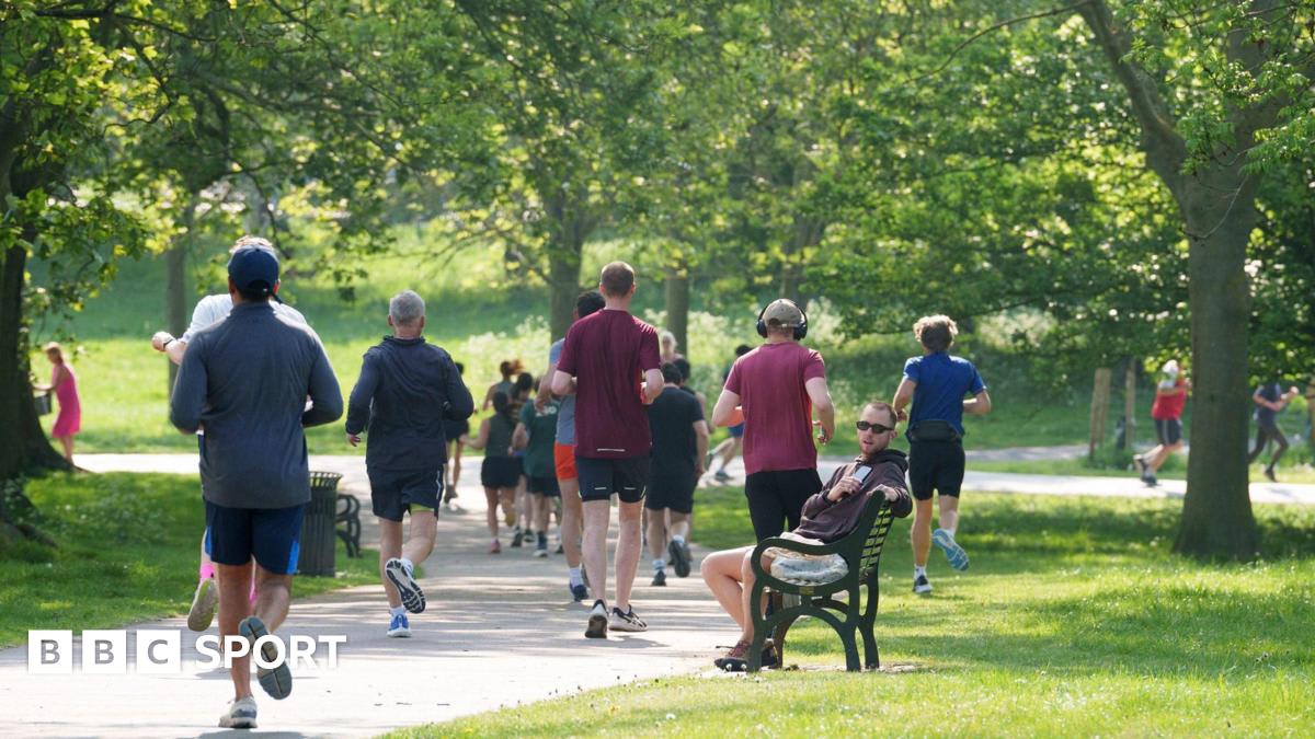 People running and exercising outdoors in England showing active lifestyle growth