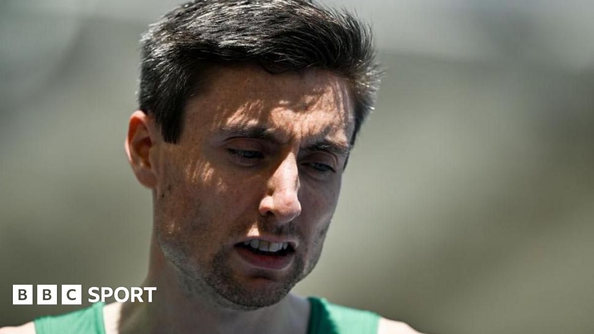 Irish runner Mark English sprinting on inside lane during historic Diamond League 800m victory