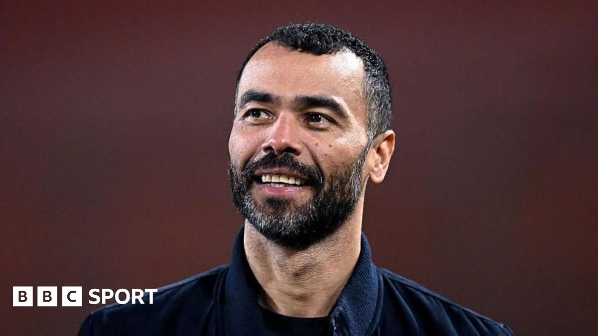 Ashley Cole coaching on the sidelines at Cesena football club in Italy