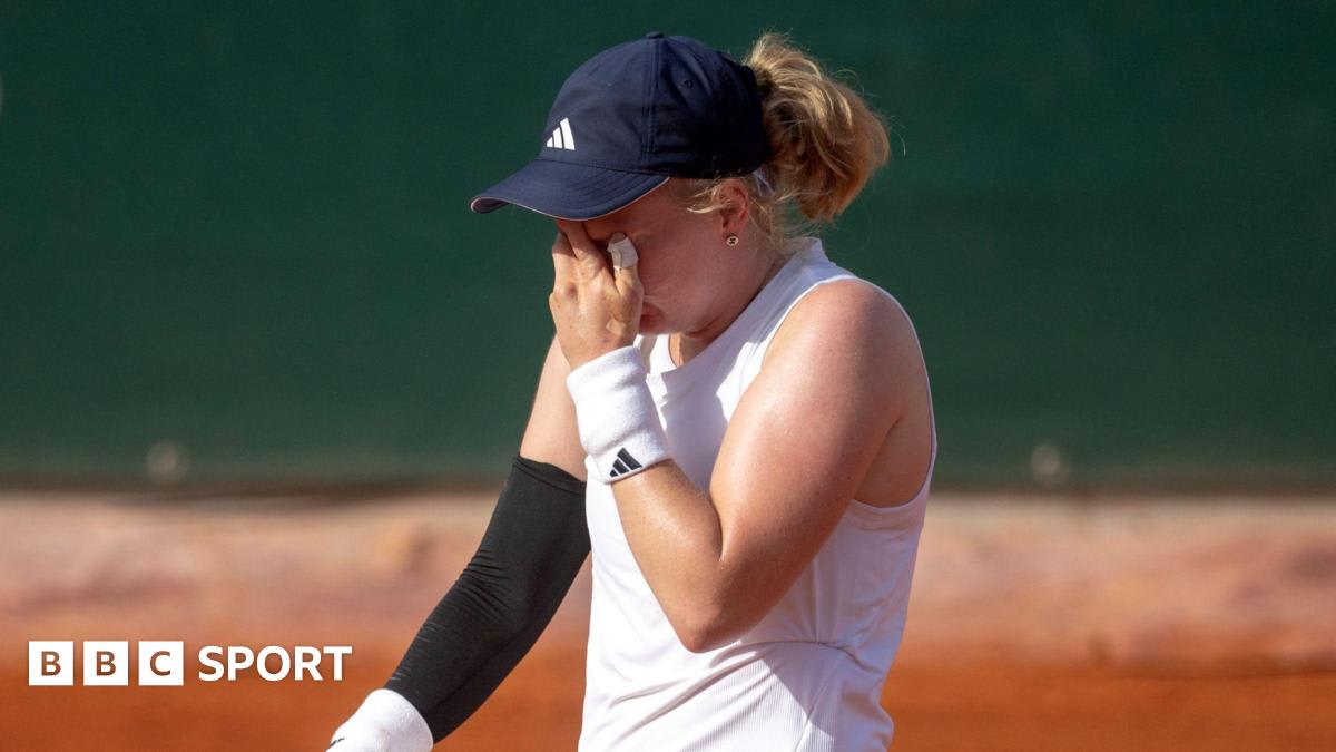 Tennis player Francesca Jones competing at the French Open Grand Slam tournament in Paris